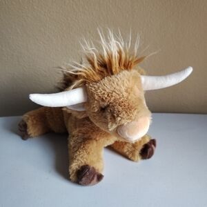 Douglas Cuddle Toy Scottish Highland Cow Plush 12" Toy Texas Longhorns Mascot